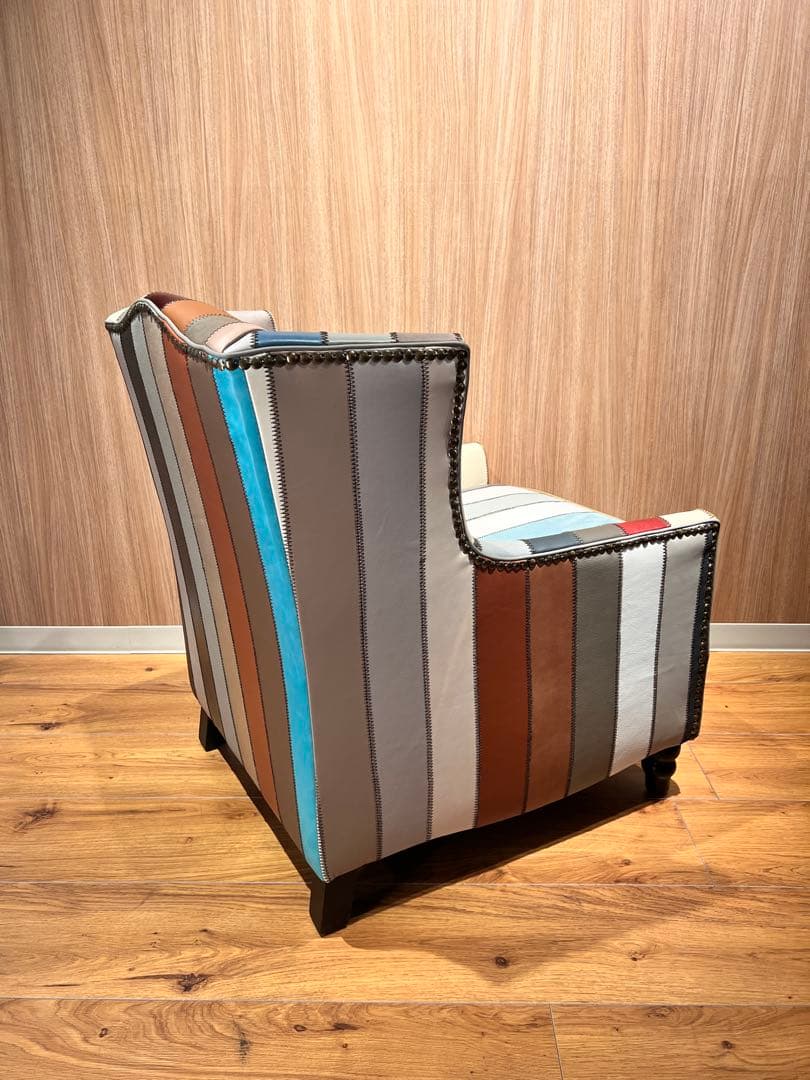 ストライプ柄 アームチェア