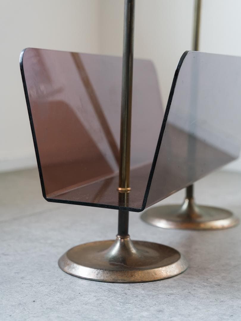 60-70's vintage アクリル マガジンラック/収納 レトロモダン