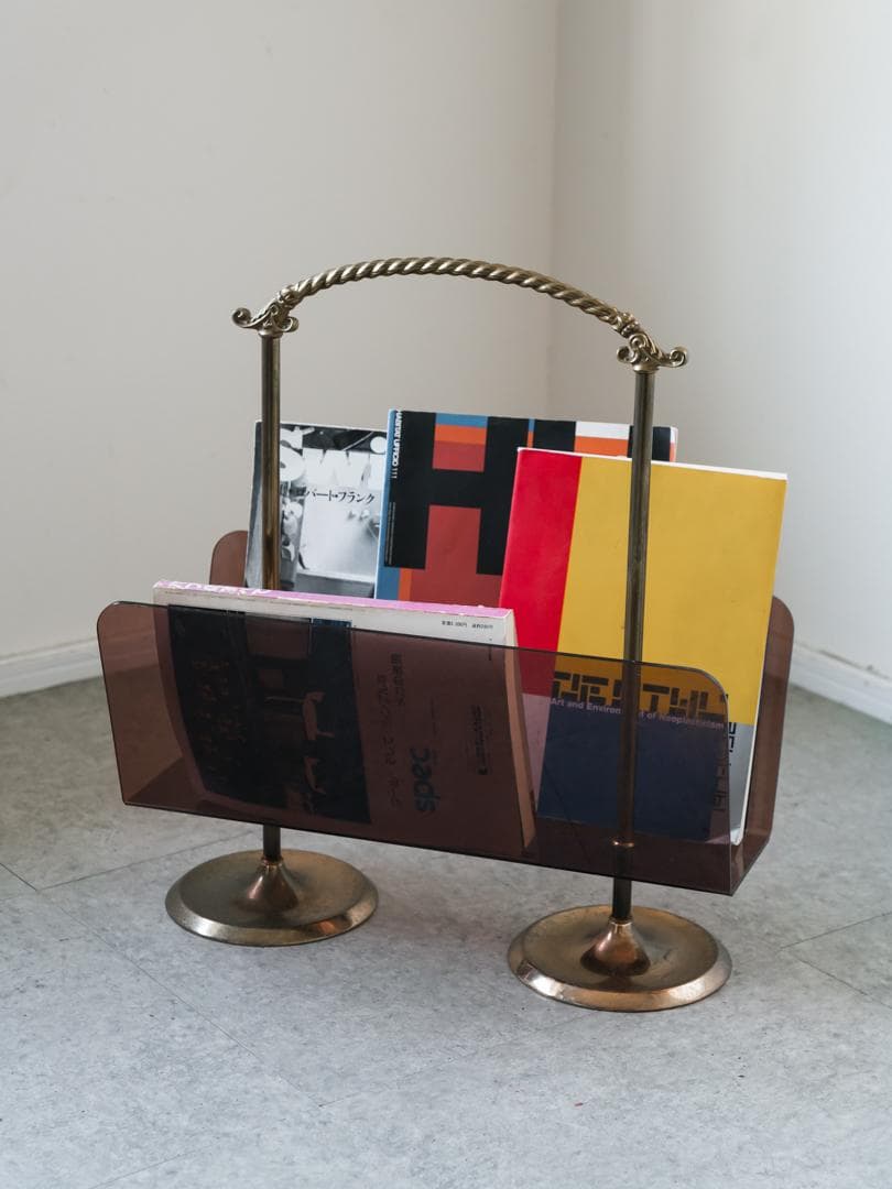 60-70's vintage アクリル マガジンラック/収納 レトロモダン