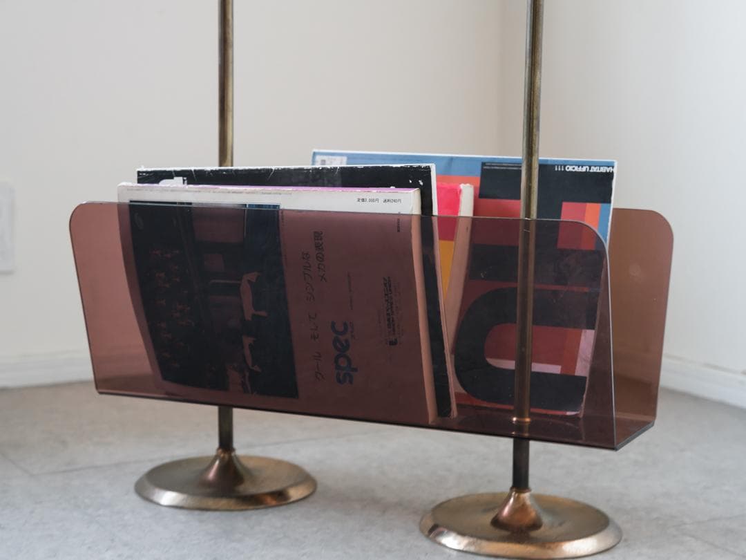 60-70's vintage アクリル マガジンラック/収納 レトロモダン