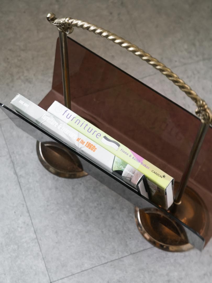 60-70's vintage アクリル マガジンラック/収納 レトロモダン