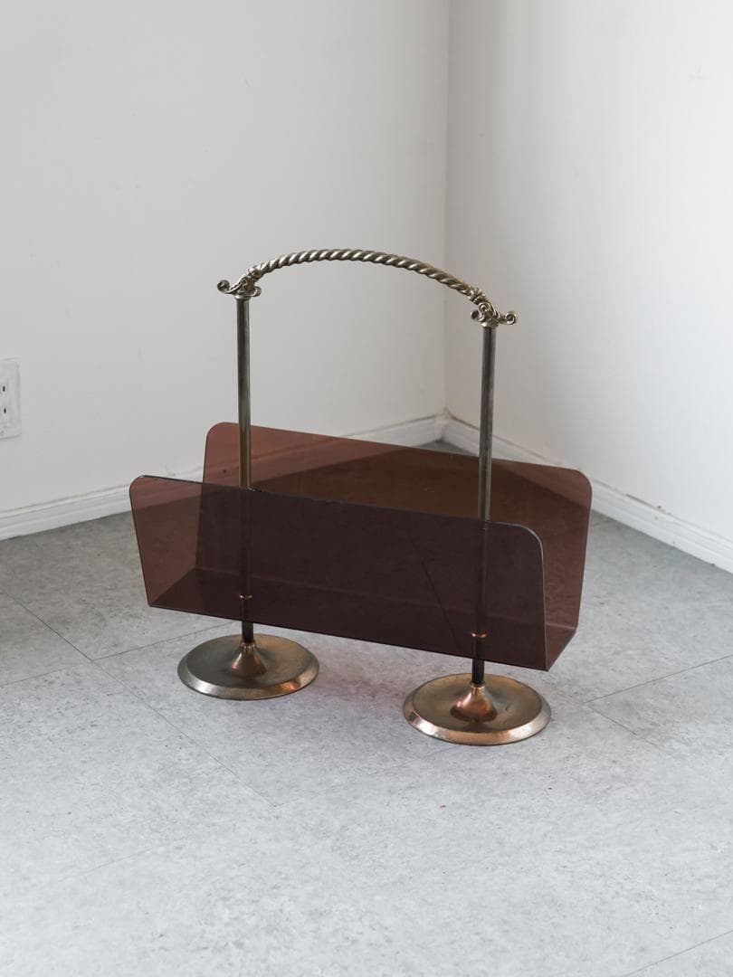 60-70's vintage アクリル マガジンラック/収納 レトロモダン