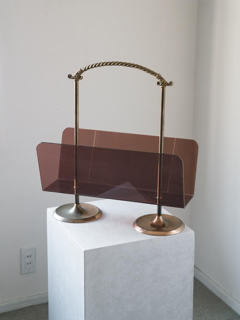 60-70's vintage アクリル マガジンラック/収納 レトロモダン