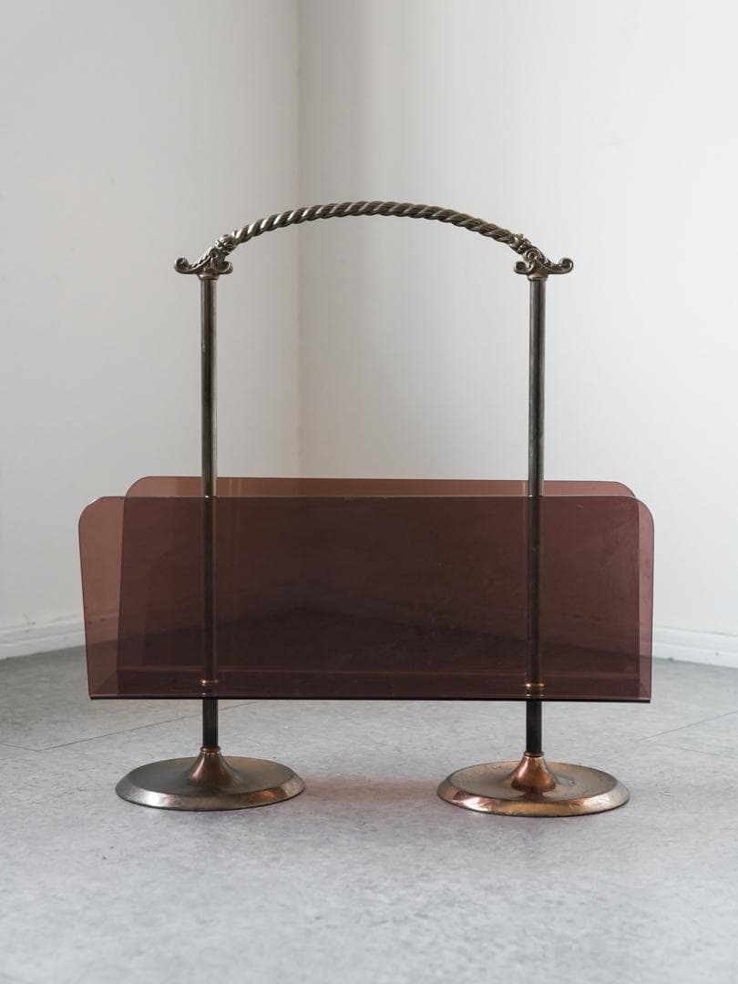 60-70's vintage アクリル マガジンラック/収納 レトロモダン