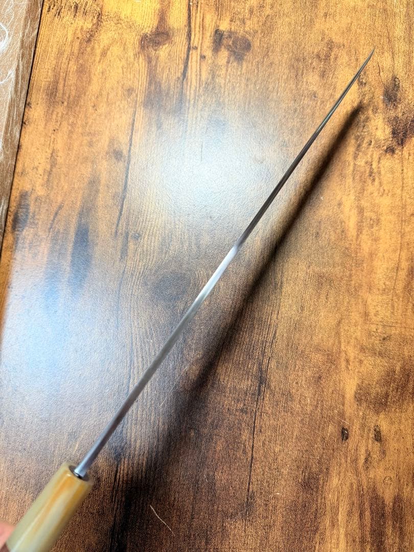 森本光一作　蛸引 先丸　白一鋼 尺　紫檀白水牛八角柄