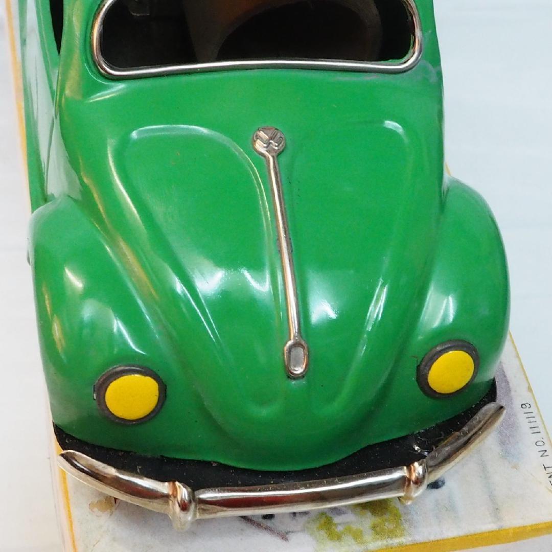 増田屋フォルクスワーゲン ビートル黄緑ブリキtin toy carミニチュア箱付