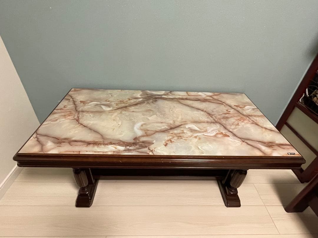 【美品】カリモク 大理石センターテーブル