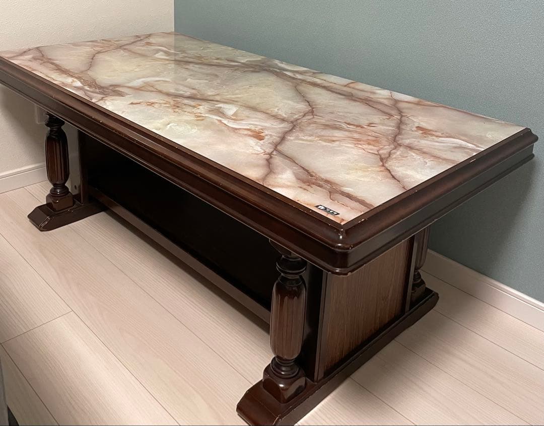 【美品】カリモク 大理石センターテーブル