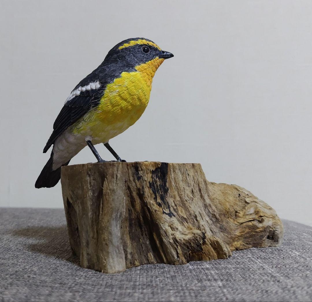 バードカービング　\"キビタキ”