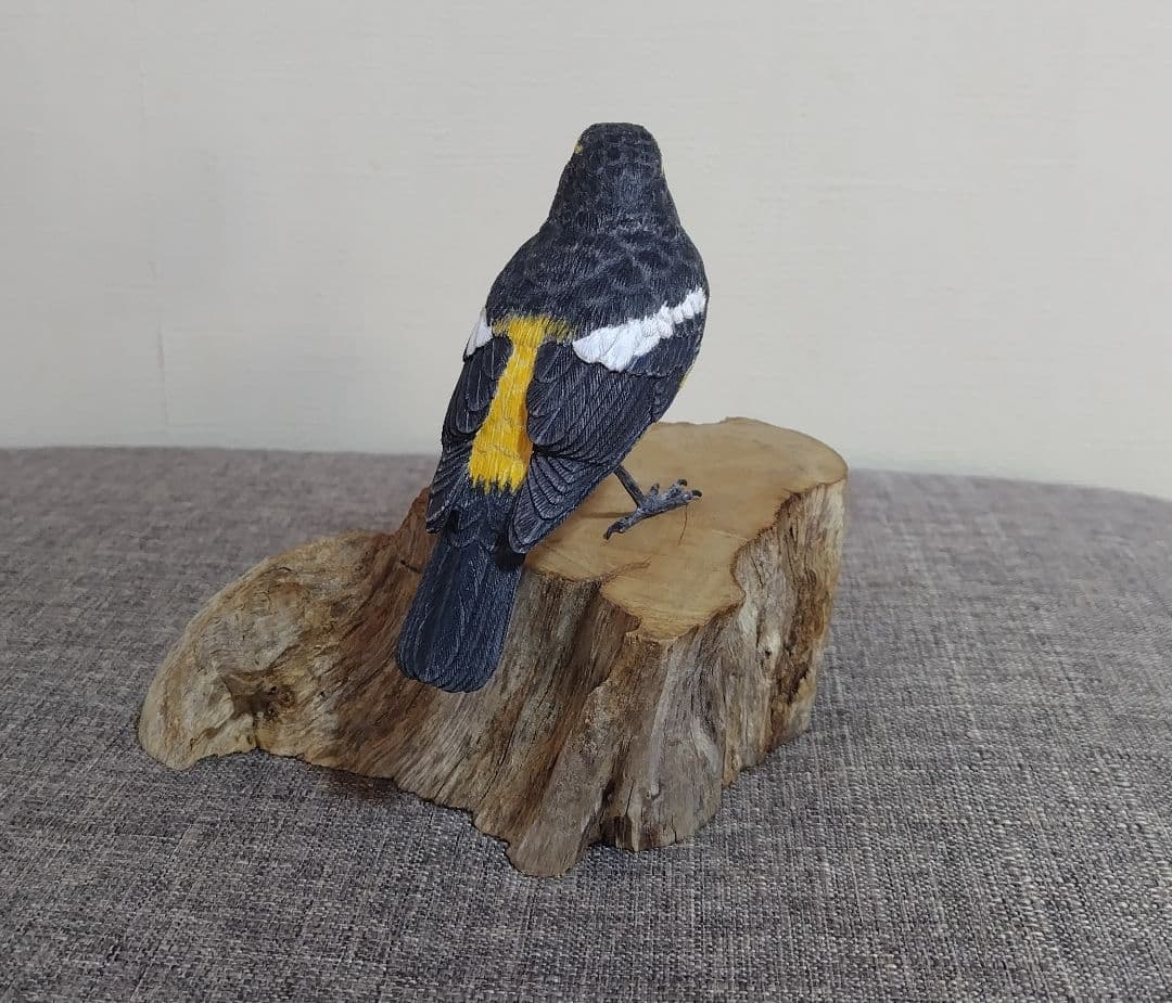 バードカービング　\"キビタキ”
