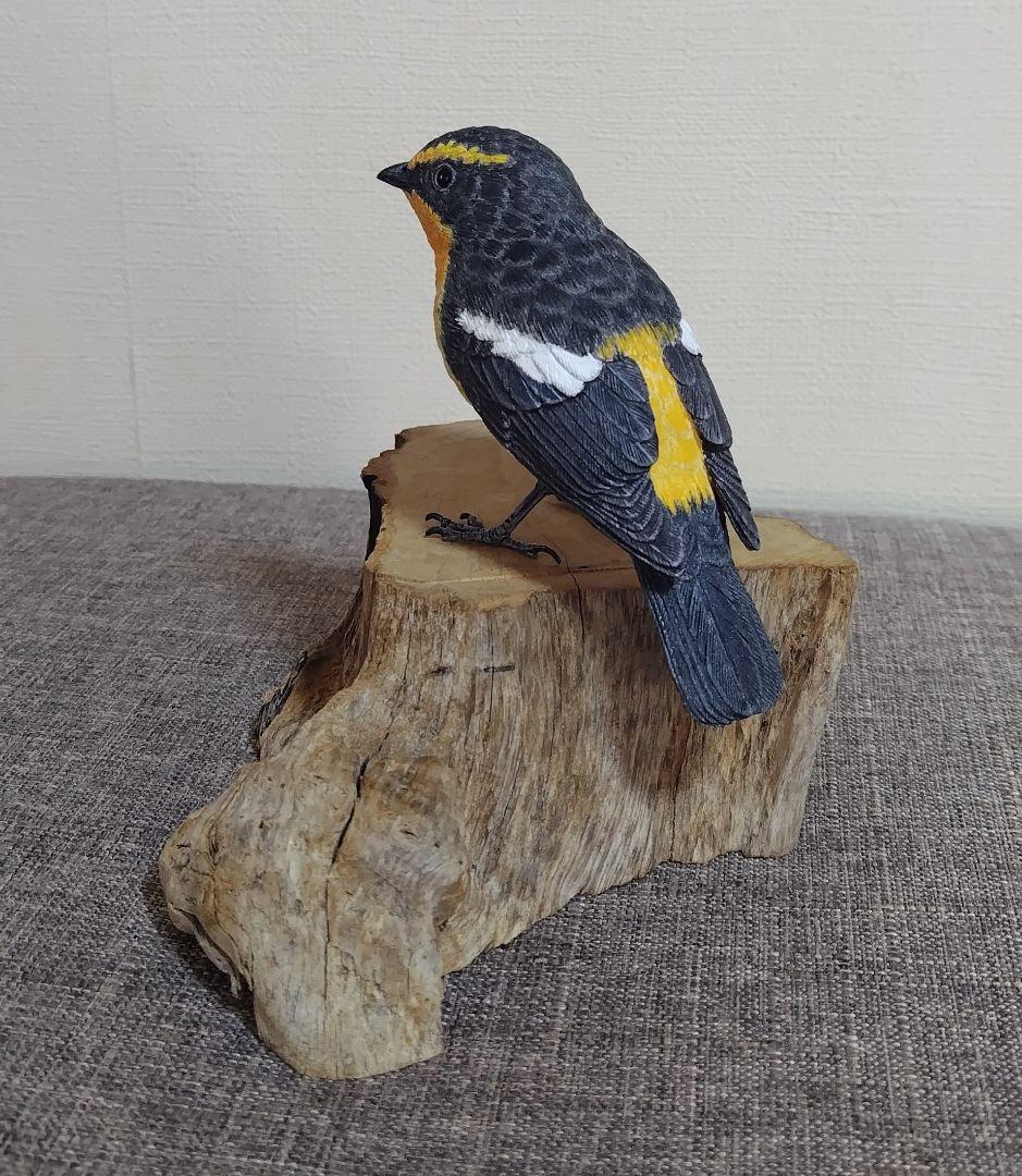 バードカービング　\"キビタキ”