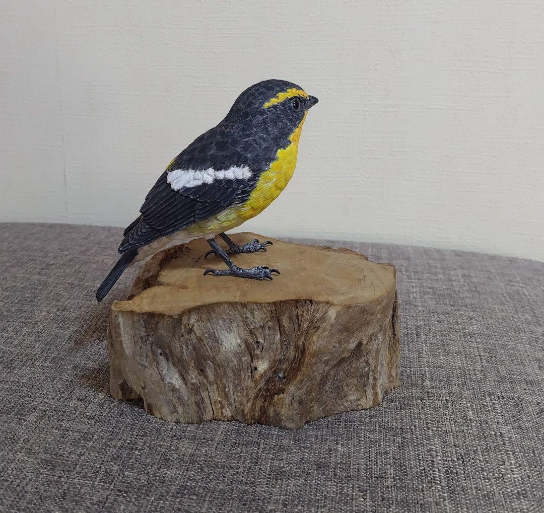 バードカービング　\"キビタキ”