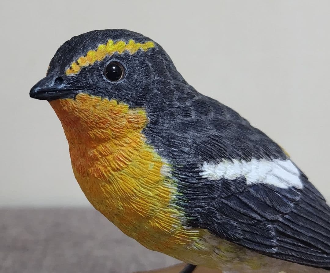 バードカービング　\"キビタキ”