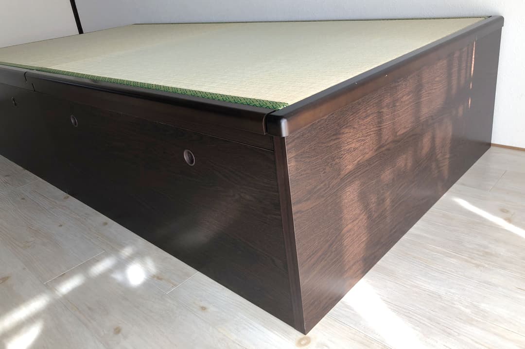 大容量収納　畳ベッド　ダークブラウン