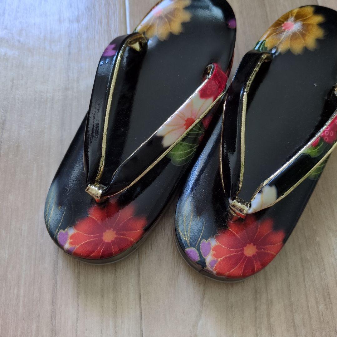 七五三用 花柄衣装 子供用 草履付き