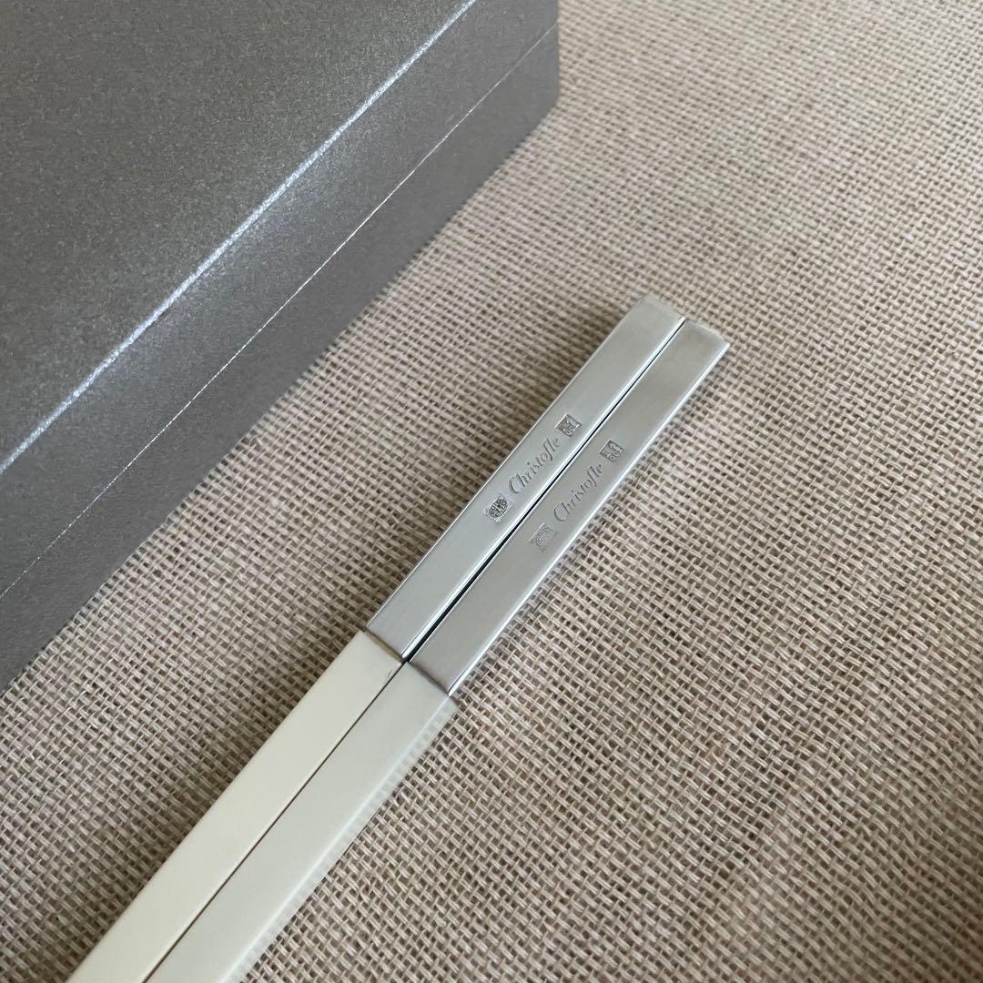 Christofle クリストフル お箸 2膳セット／箱付き／シルバー