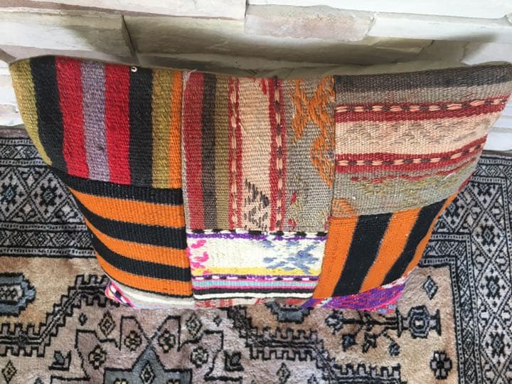 ビンテージラグ　トルコラグ　オールドキリム　クッションカバー　パッチワーク⑩
