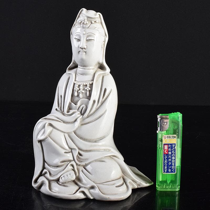 中国 徳化窯白磁 観音菩薩像 C 7889E - メルカリ