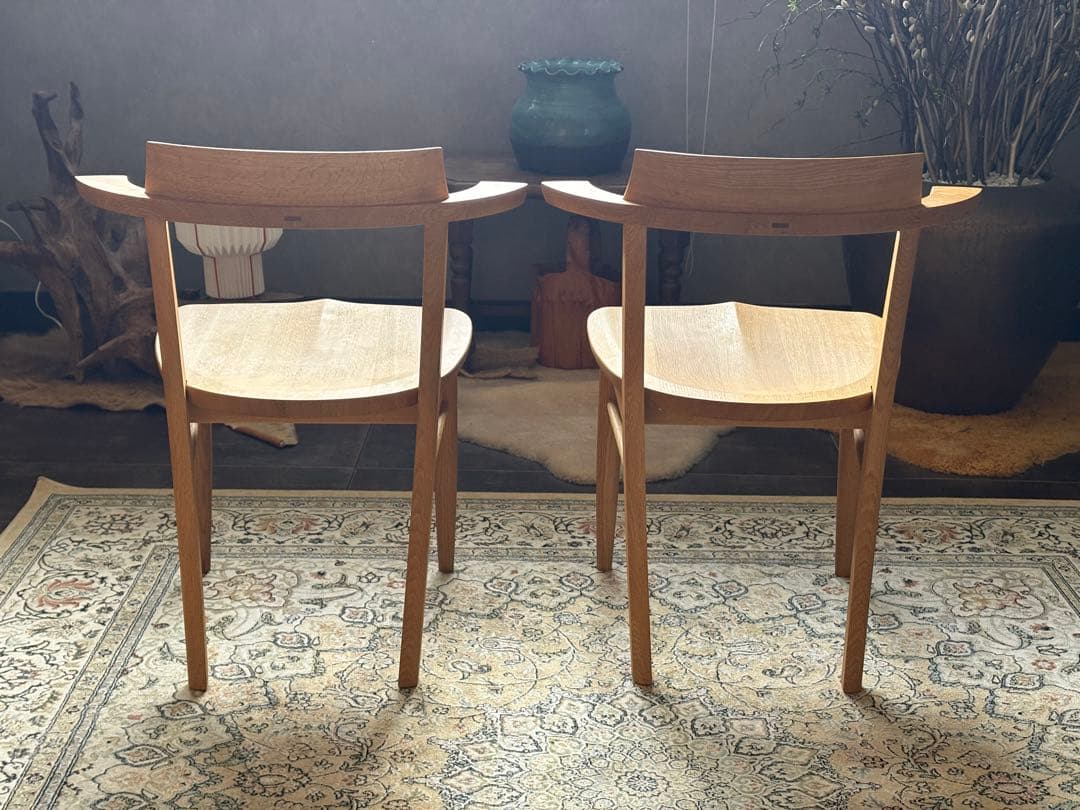 柏木工 ダイニングチェア 4脚セット 北欧 モダン アームチェア nY