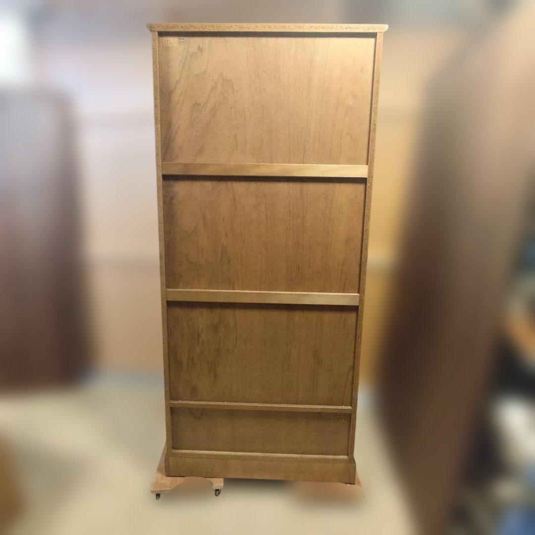 越後民芸 飾り棚 キャビネット 食器棚 本棚 天然木 アンティーク