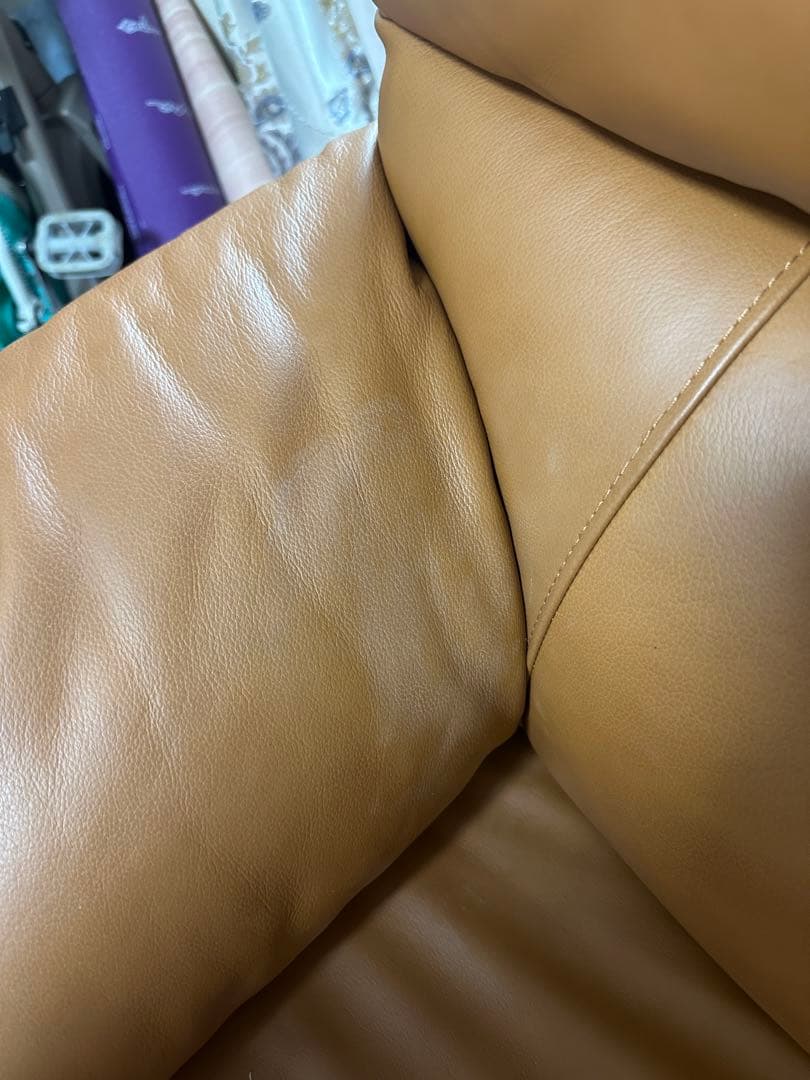 ブラウン レザー コーナーソファ リクライニング