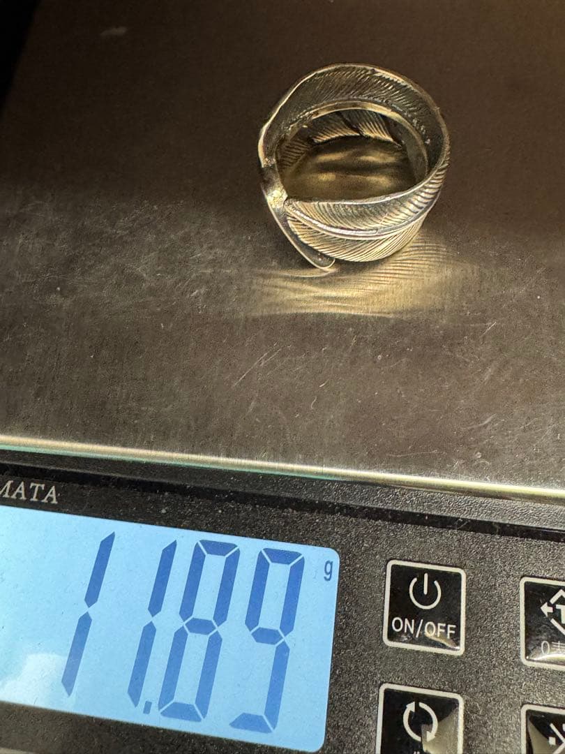 シルバー925素材　フェザーリング　特大フェザー　イーグルリング