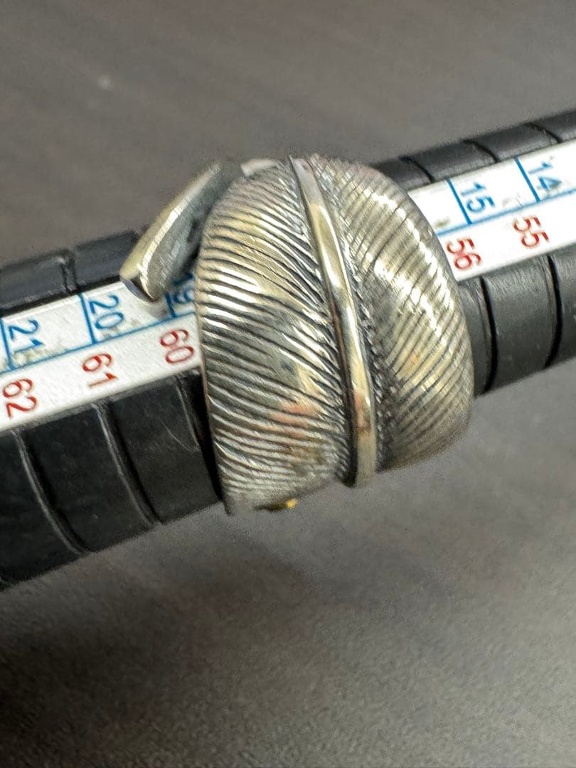 シルバー925素材　フェザーリング　特大フェザー　イーグルリング