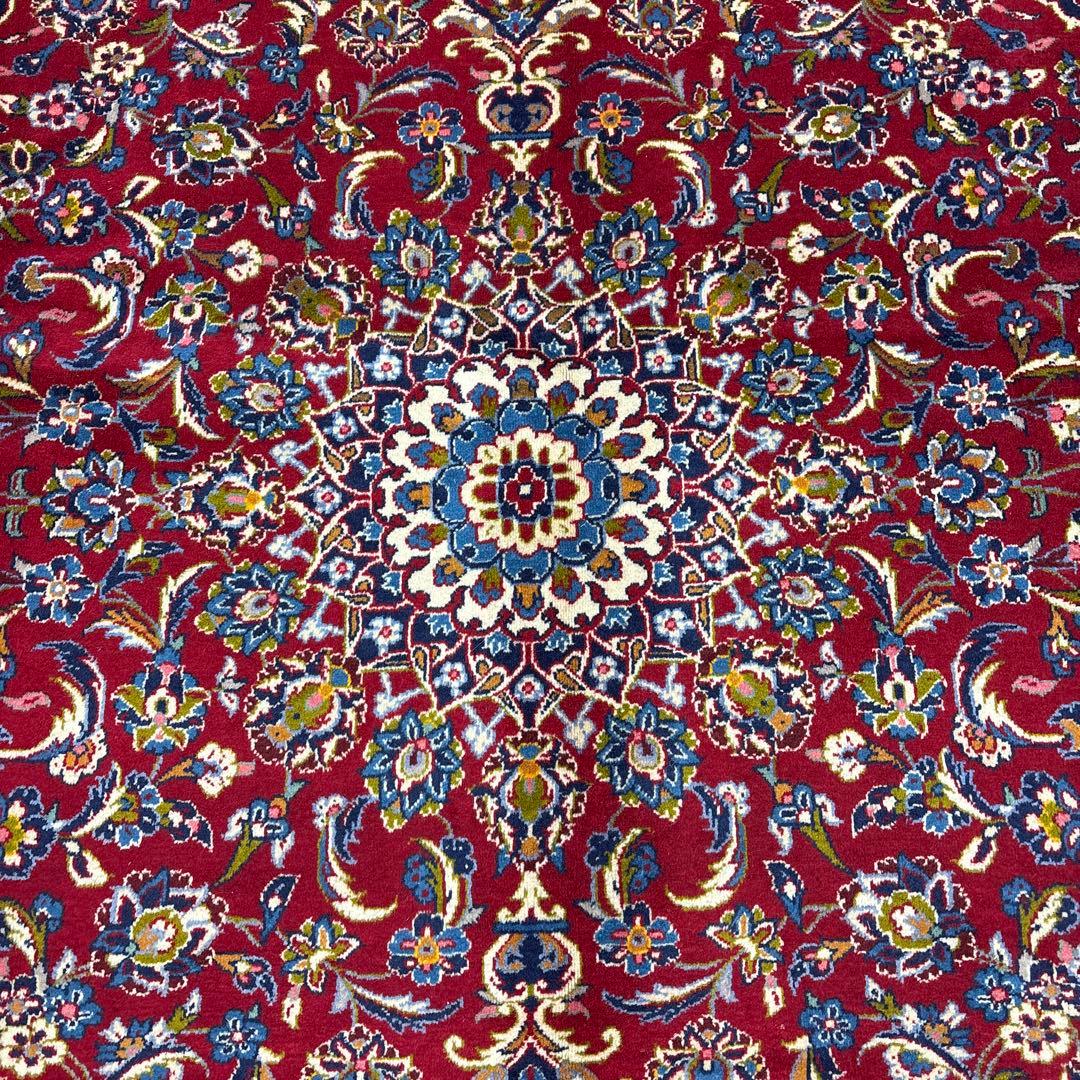 手織りペルシャ絨毯 未使用に近い カシャーン産 302×217 ラグ