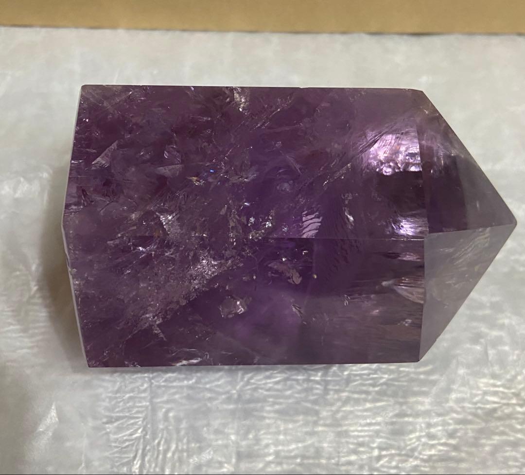 水晶ポイント　アメジスト　天然石　六角柱