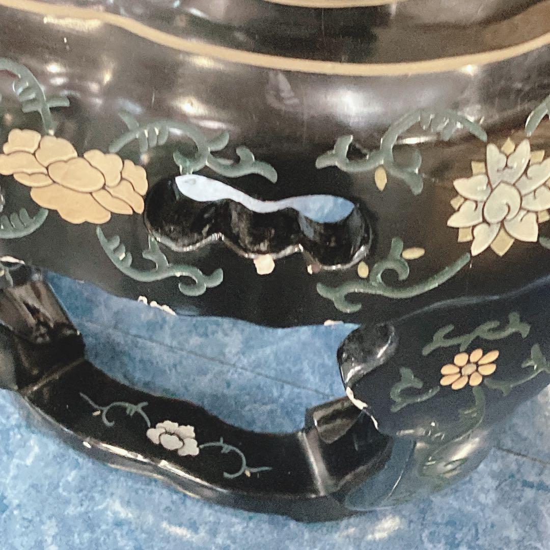 中国美術 サイドテーブル 木製 ブラック 骨董 アンティーク ヴィンテージ