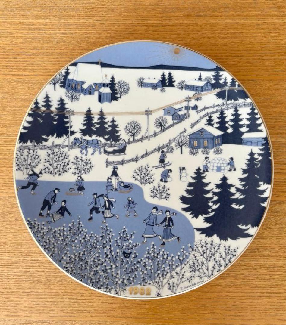 ARABIA ウオシッキネン 1982年クリスマスプレート(イヤープレート)