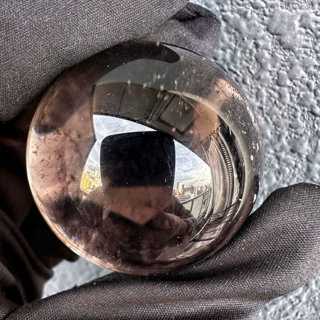 開運 魔除 ❗️レインボー☆スモーキークォーツ丸玉☆パワーストーン天然石A1306