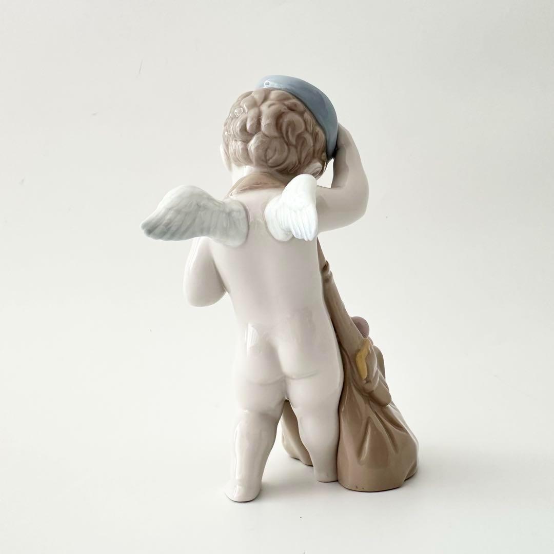 希少 美品 リヤドロ ハートがいっぱい 天使 少年 置物 ポーセリン