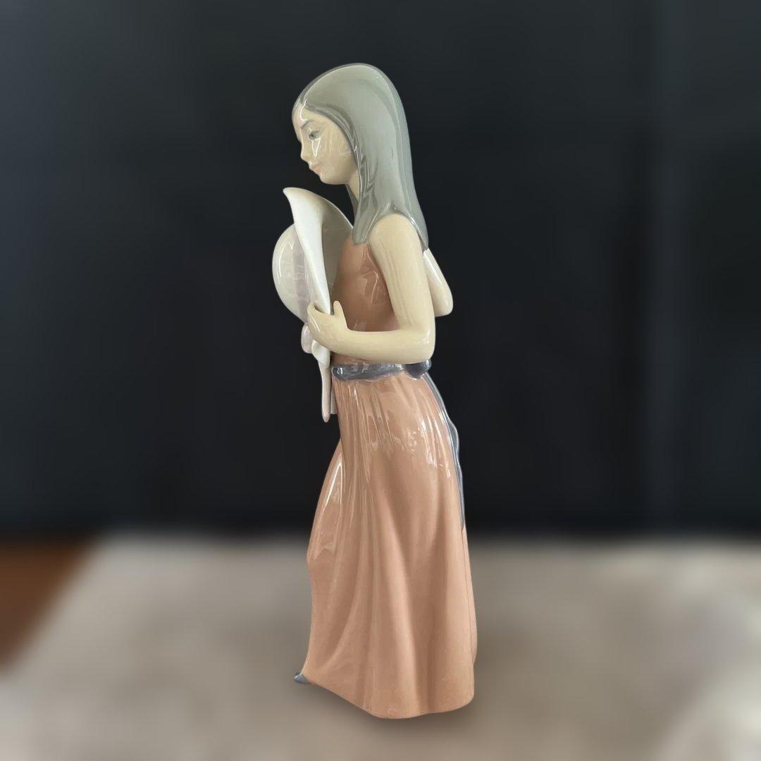 リヤドロ サンハット ガールズ バッシュフルガール 麦わら帽子 置物#5007