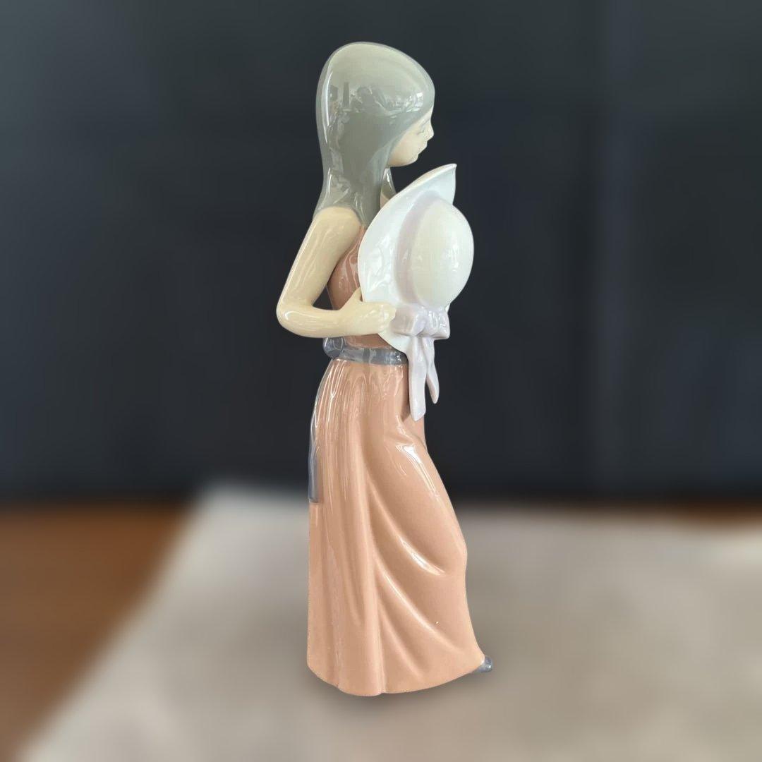 リヤドロ サンハット ガールズ バッシュフルガール 麦わら帽子 置物#5007