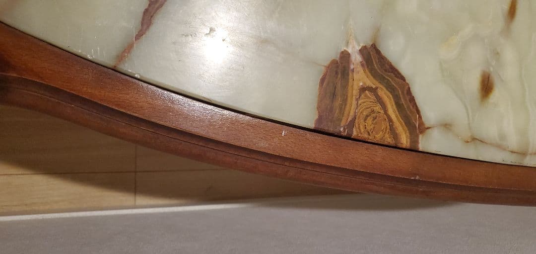 イタリア製】天然石グリーンオニキス センターテーブル 猫脚 大理石