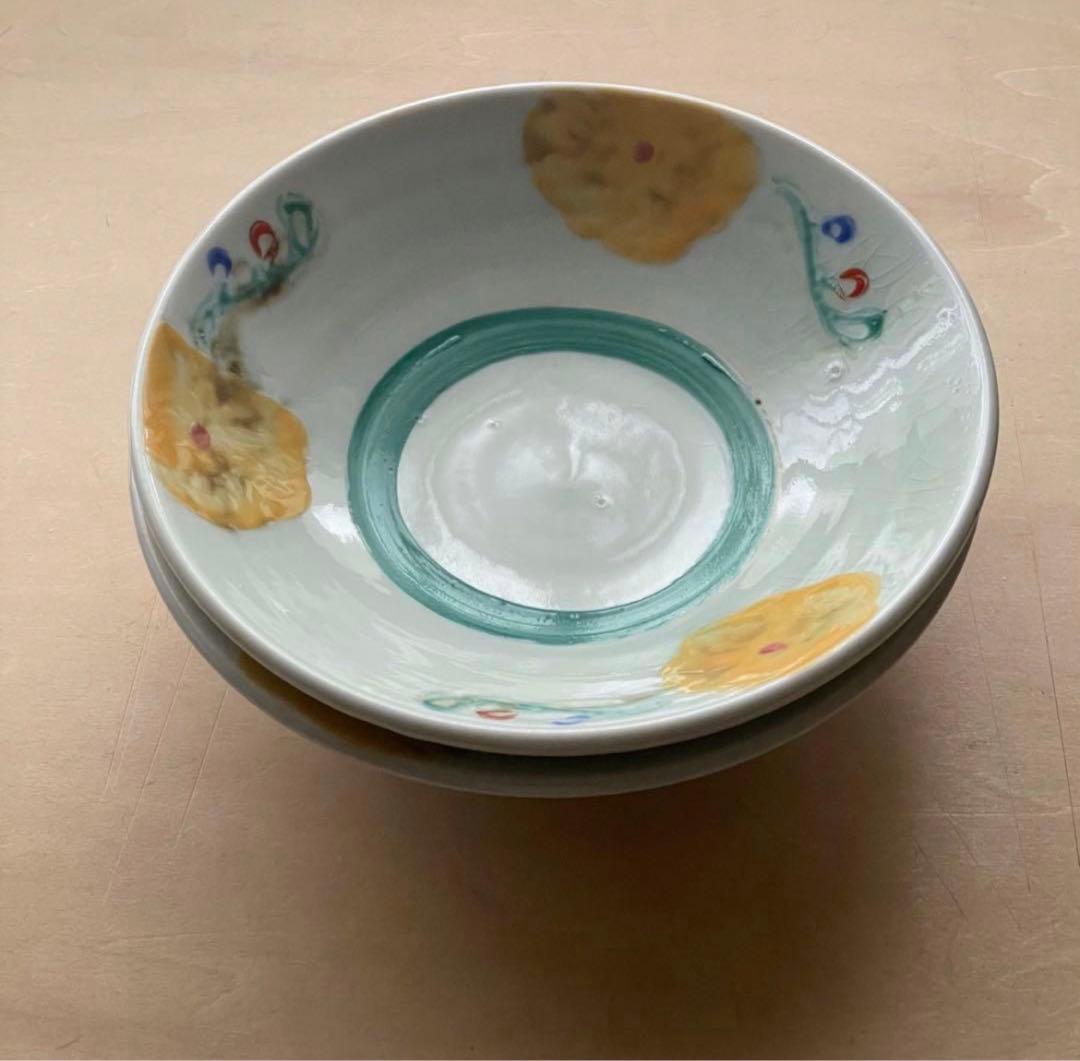 伊藤聡信さん （未使用）色絵深皿 5寸鉢 2枚セット