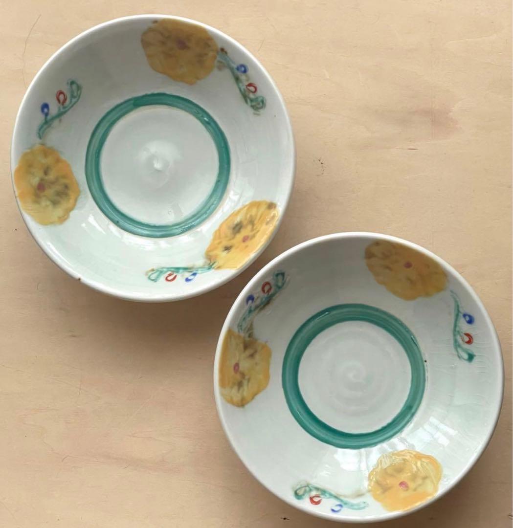 伊藤聡信さん （未使用）色絵深皿 5寸鉢 2枚セット