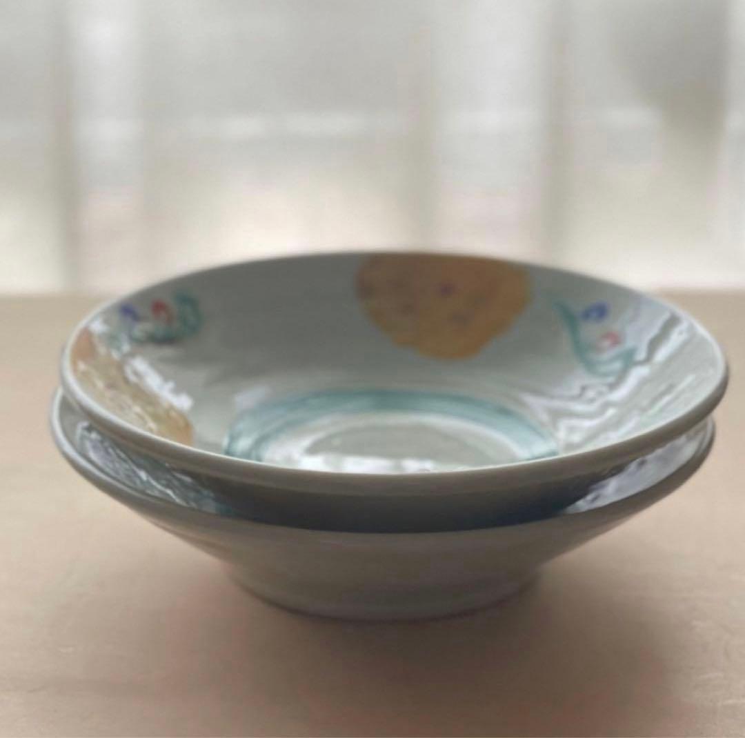 伊藤聡信さん （未使用）色絵深皿 5寸鉢 2枚セット