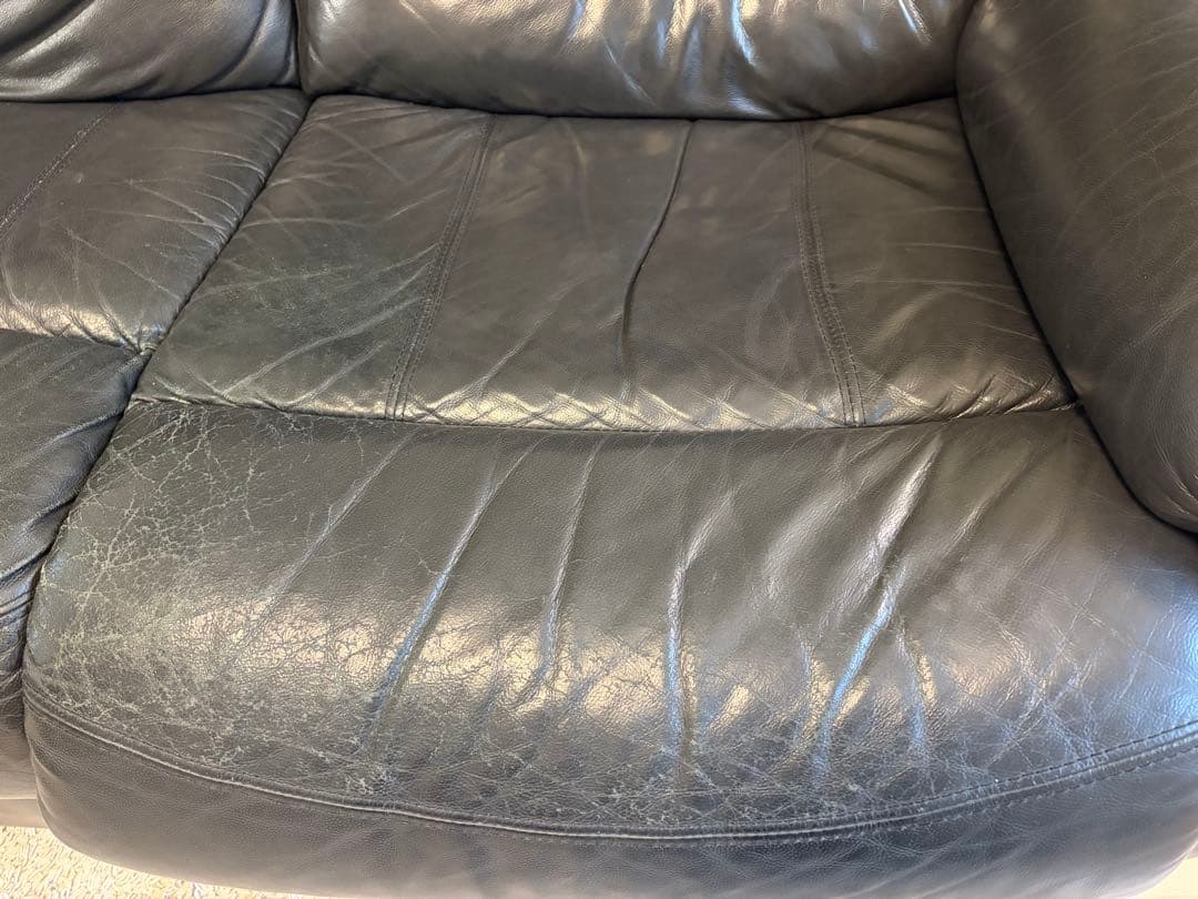 ニトリ　電動リクライニングソファ　テーブル付き　3人掛け　ブラック　送料込み