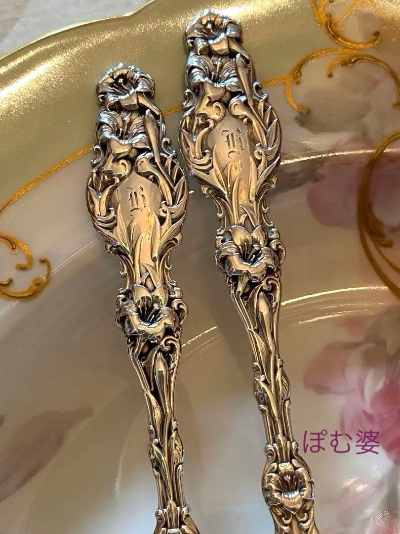 【Whiting ホワイティング】純銀／バターナイフ「Lily」2本セット