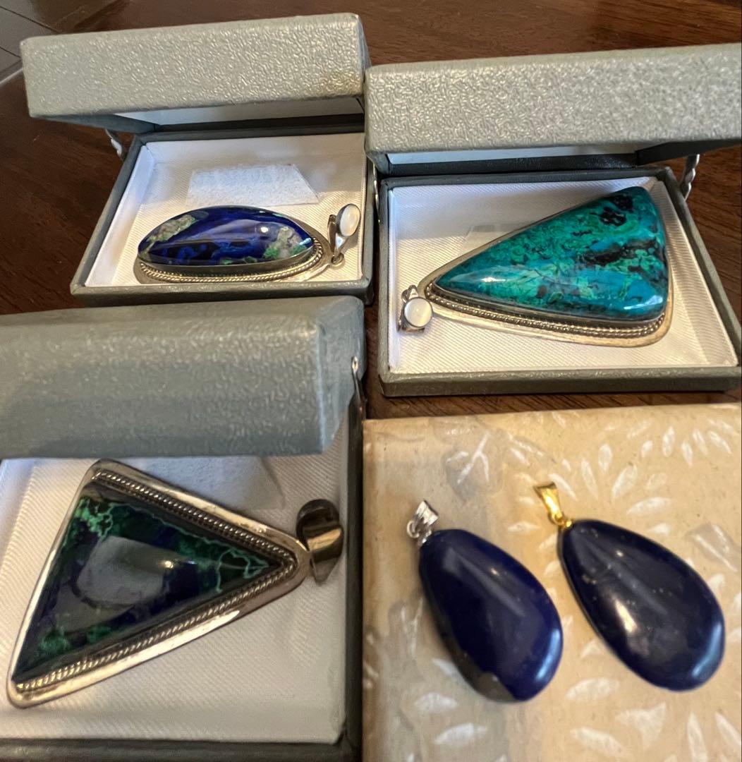 トルコ石　ラピスラズリ　ペンダントトップ　チャームヘッド