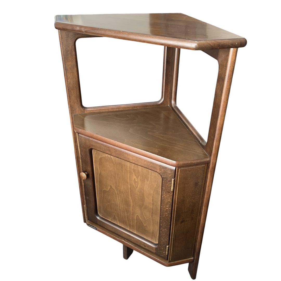 Karimoku カリモク 三角コーナータイプ 電話台 花台 収納棚 ビンテージ