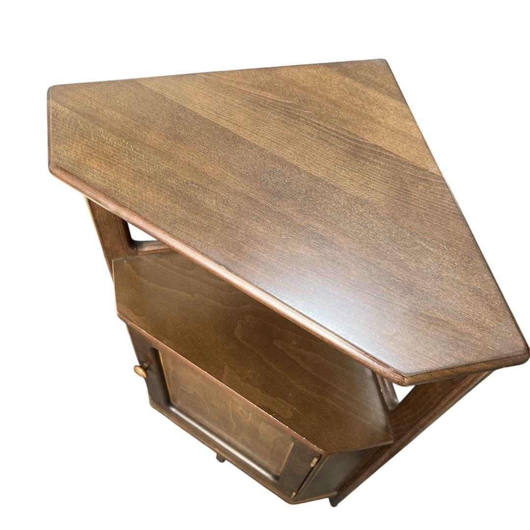 Karimoku カリモク 三角コーナータイプ 電話台 花台 収納棚 ビンテージ