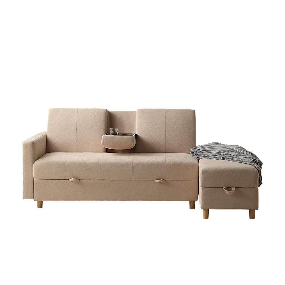 【ベージュ】ソファー 3人掛け ソファ多機能ソファベッド 収納機能おしゃれ