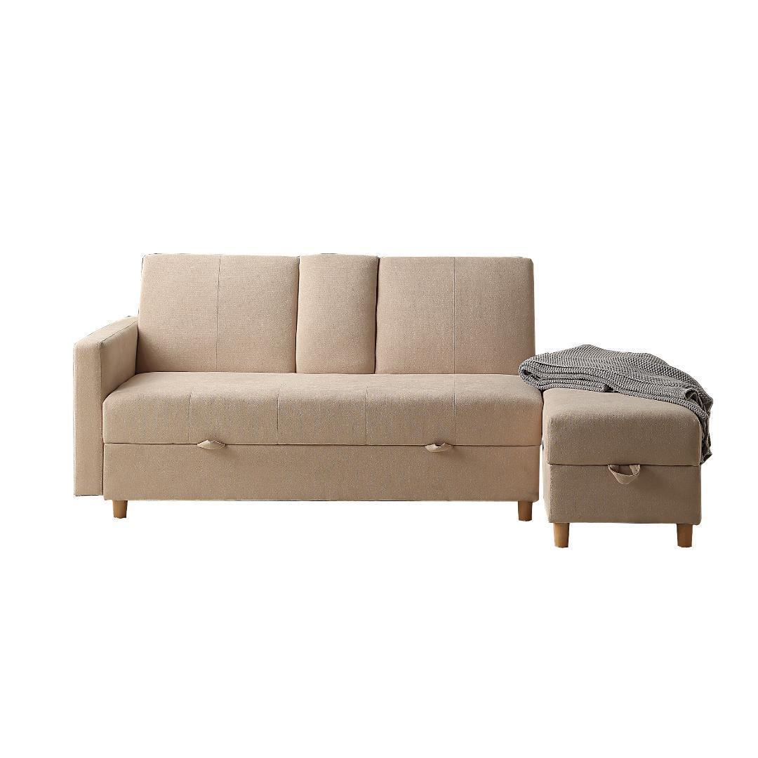 【ベージュ】ソファー 3人掛け ソファ多機能ソファベッド 収納機能おしゃれ