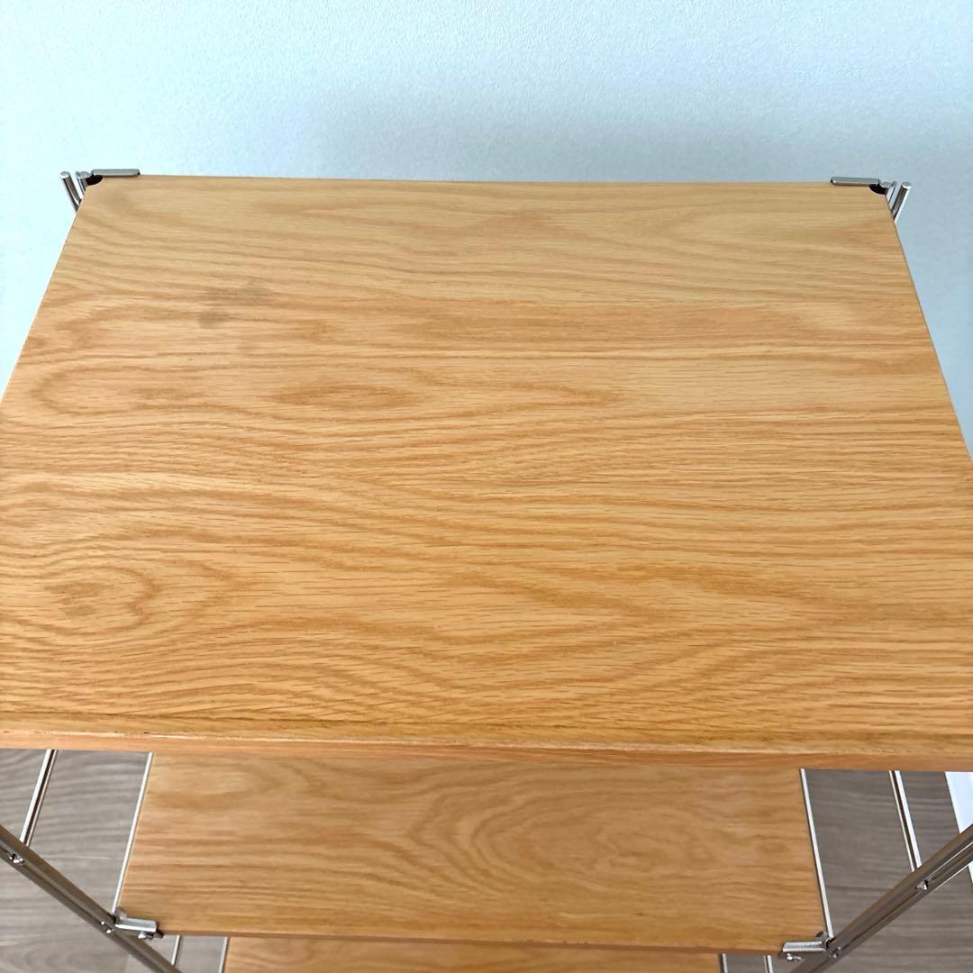 無印良品　ステンレスユニットシェルフ　オーク材棚セット　小