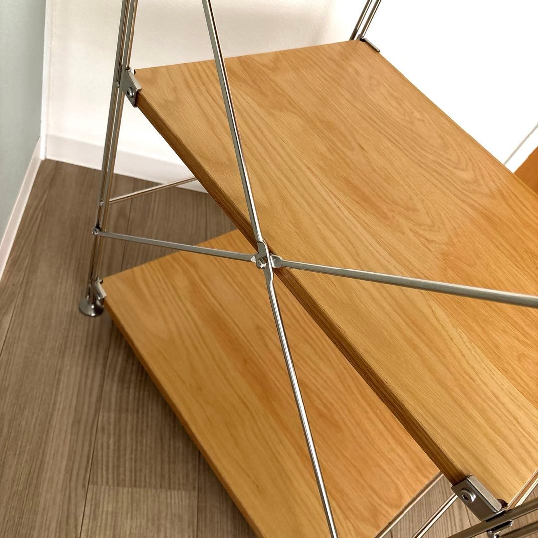 無印良品　ステンレスユニットシェルフ　オーク材棚セット　小