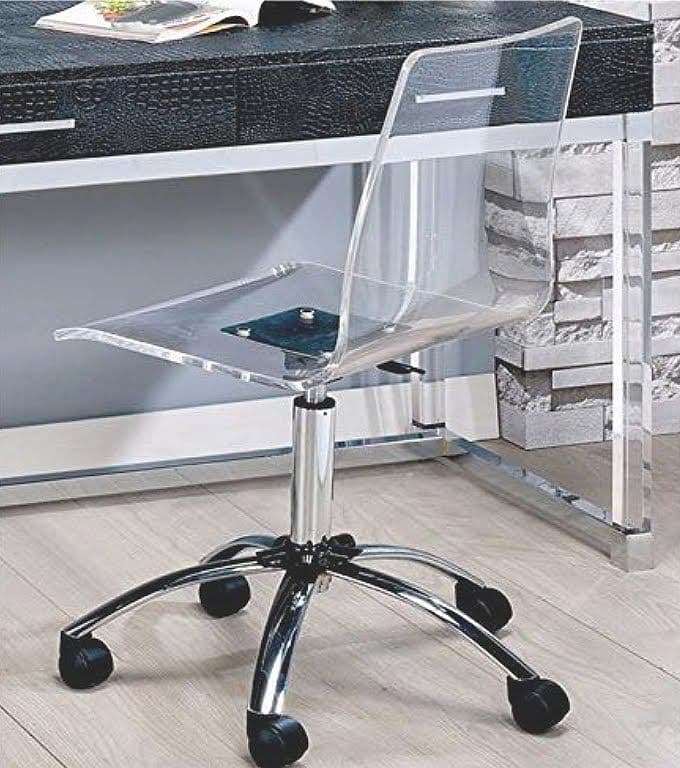 【中古】アクリルOffice Chair in Clear 《家具のアメリカ》