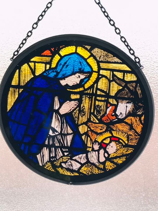 ウィングド・ハート社 聖母マリアと幼子イエスハンドペイントステンド